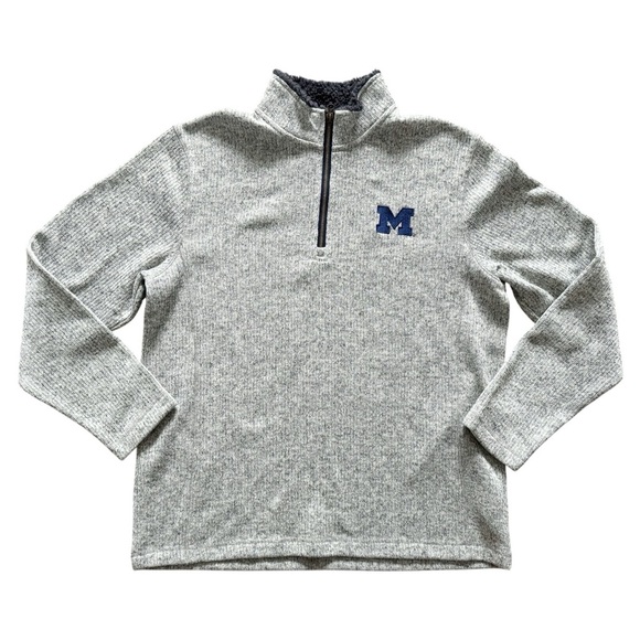U of M University of Michigan size L pullover sweatshirt gray casual 574 - Picture 1 of 10
